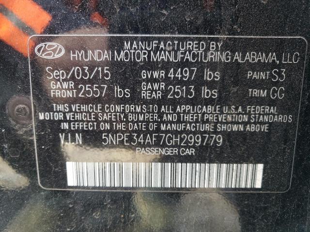 5NPE34AF7GH299779 - 2016 HYUNDAI SONATA SPORT BLACK photo 12