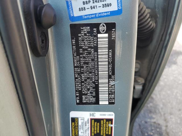 4T1BE46K59U828489 - 2009 TOYOTA CAMRY BASE TURQUOISE photo 12