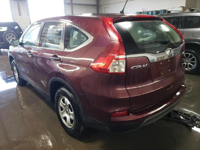 2HKRM4H33FH628681 - 2015 HONDA CR-V LX BURGUNDY photo 2