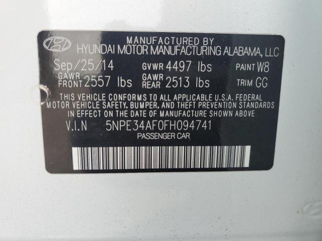 5NPE34AF0FH094741 - 2015 HYUNDAI SONATA SPORT 白色 照片 13