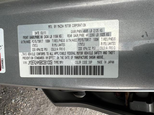 JM3ER2AM9B0381009 - 2011 MAZDA CX-7 SILVER photo 10