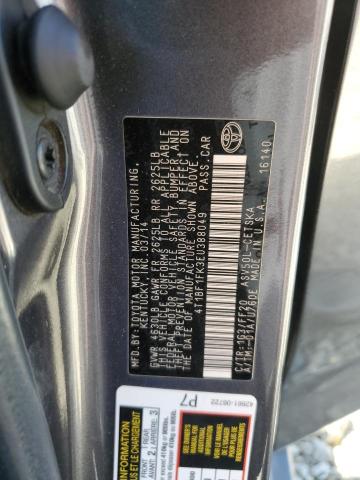 4T1BF1FK3EU388049 - 2014 TOYOTA CAMRY L 石墨色 照片 13