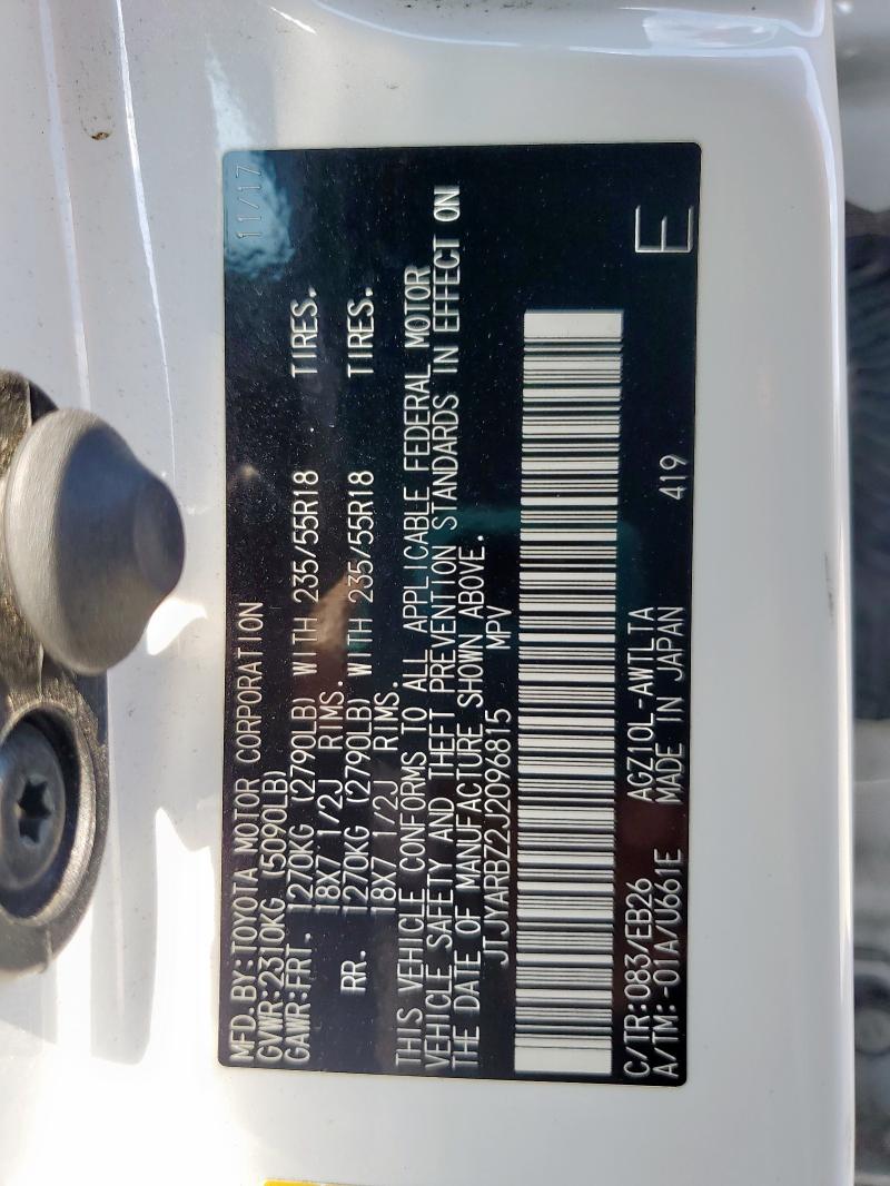 JTJYARBZ2J2096815 - 2018 LEXUS NX 300 BASE Սպիտակ լուսանկար 13