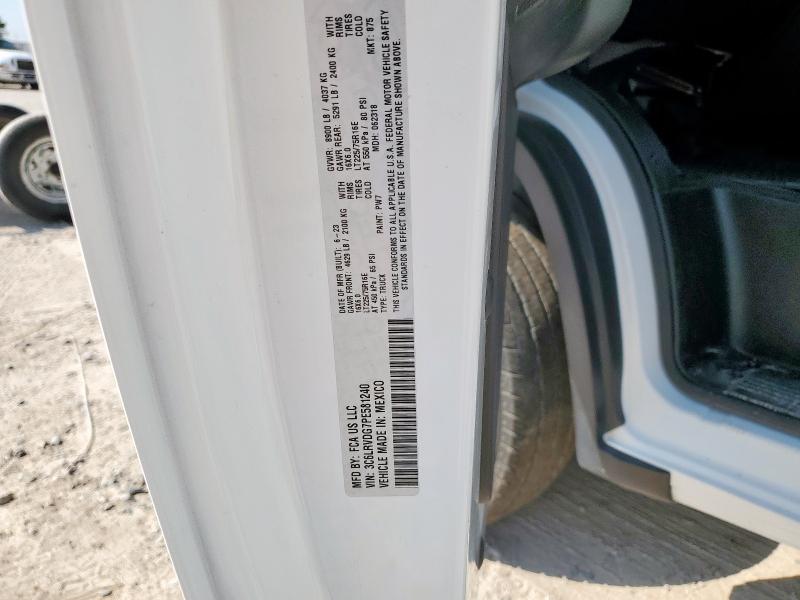 3C6LRVDG7PE581240 - 2023 RAM PROMASTER 2500 HIGH Blanc photo 10