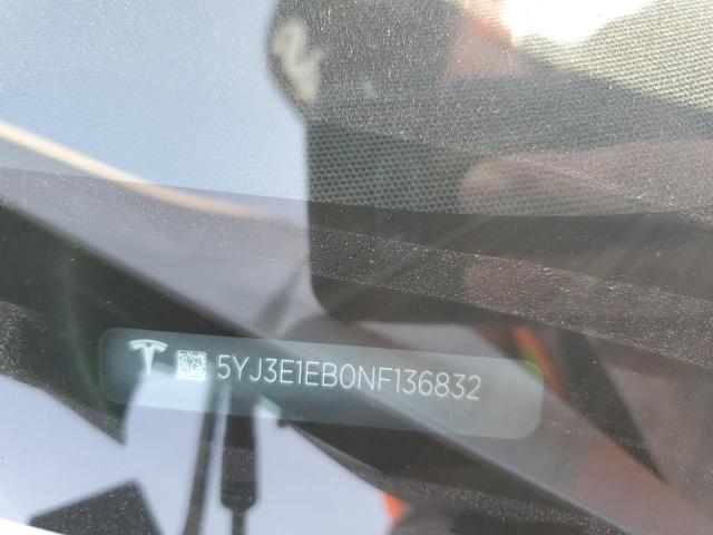 5YJ3E1EB0NF136832 - 2022 TESLA MODEL 3 WHITE photo 12