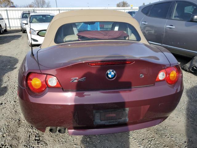 4USBT53483LU03474 - 2003 BMW Z4 3.0 BURGUNDY photo 6