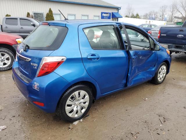 JTDKTUD33ED591405 - 2014 TOYOTA YARIS BLUE photo 3