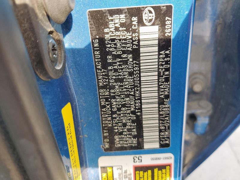 4T1B61HK2JU055977 - 2018 TOYOTA CAMRY XSE Синий фото 12