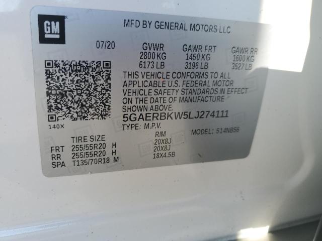 5GAERBKW5LJ274111 - 2020 BUICK ENCLAVE ESSENCE 白色 照片 13