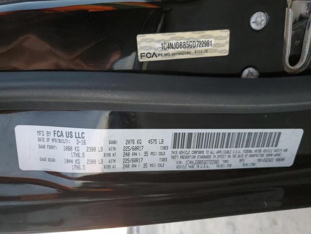 1C4NJDBB5GD722981 - 2016 JEEP COMPASS SPORT BLACK photo 13