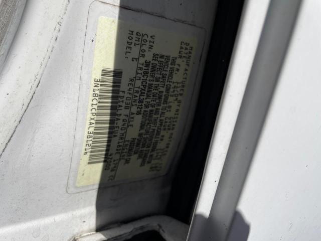 3N1BC1CPXAL381216 - 2010 NISSAN VERSA S WHITE photo 10