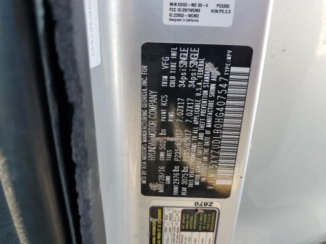 5XYZUDLB0HG407547 - 2017 HYUNDAI SANTA FE SPORT SILVER photo 13