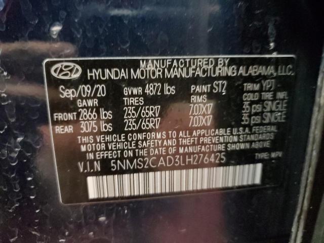 5NMS2CAD3LH276425 - 2020 HYUNDAI SANTA FE SE BLUE photo 14