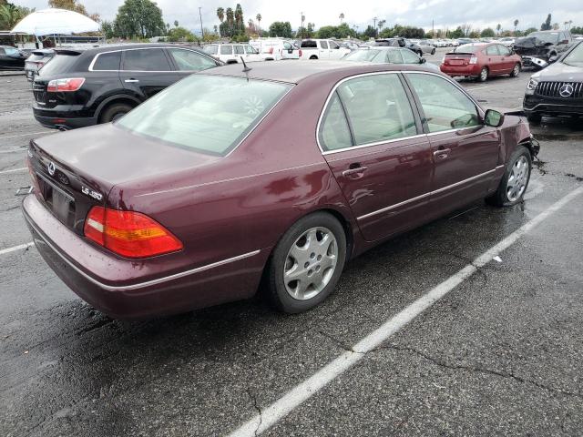 JTHBN30F630094887 - 2003 LEXUS LS 430 MAROON photo 3