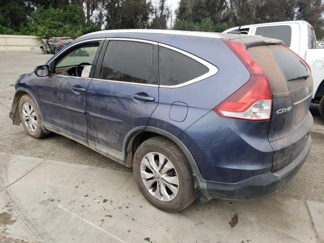 2HKRM4H74DH660068 - 2013 HONDA CR-V EXL BLUE photo 2