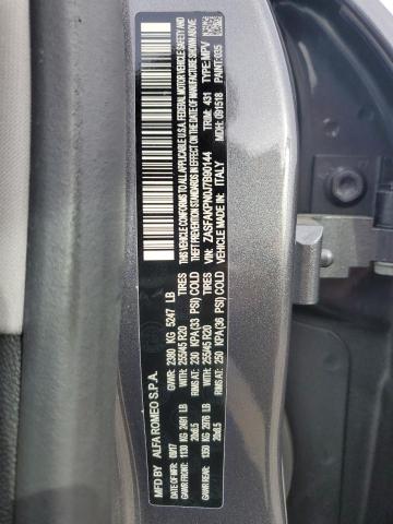 ZASFAKPN0J7B90144 - 2018 ALFA ROMEO STELVIO SPORT Grau Foto 13