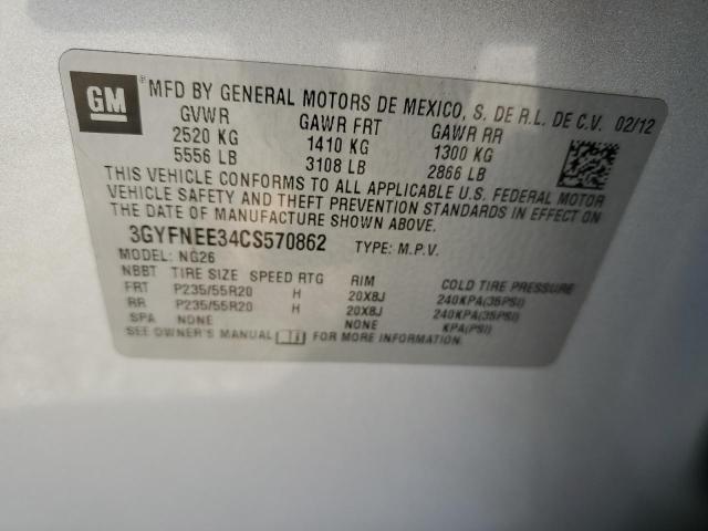 3GYFNEE34CS570862 - 2012 CADILLAC SRX PERFORMANCE COLLECTION Күміс фото 12