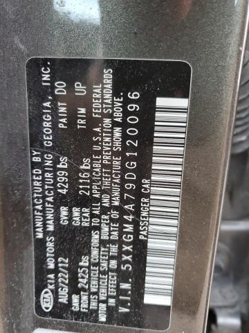 5XXGM4A79DG120096 - 2013 KIA OPTIMA LX GRAY photo 12