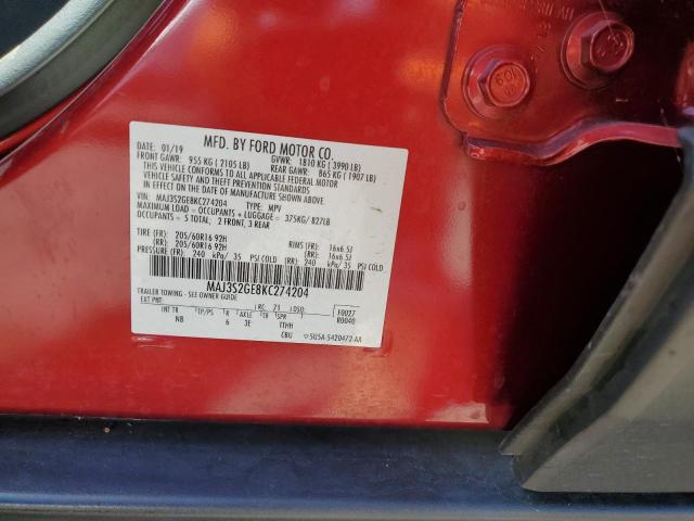 MAJ3S2GE8KC274204 - 2019 FORD ECOSPORT SE Kırmızı fotoğraf 13