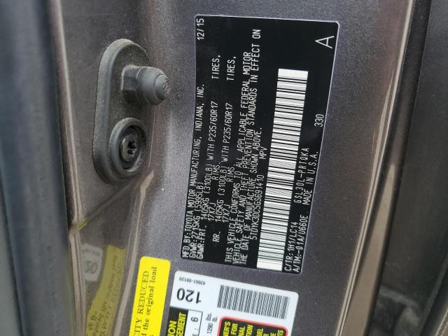 5TDYK3DC5GS691410 - 2016 TOYOTA SIENNA XLE GRAY photo 13