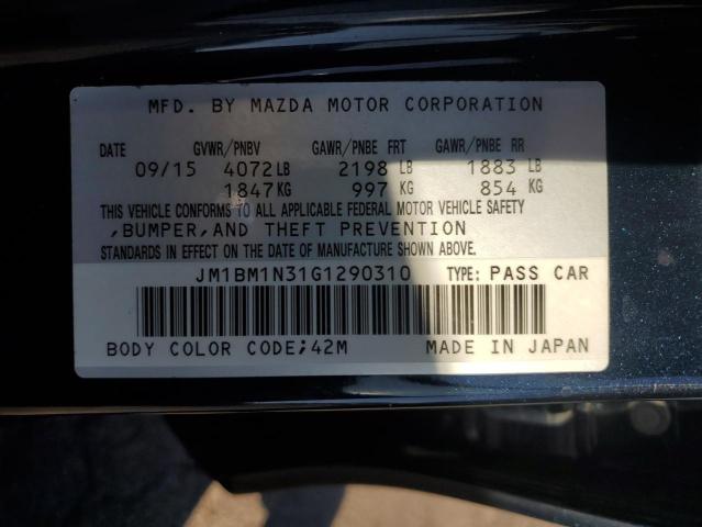 JM1BM1N31G1290310 - 2016 MAZDA 3 GRAND TOURING ლურჯი ფოტო 13