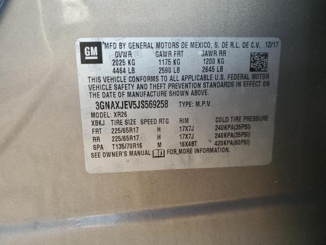 3GNAXJEV5JS569258 - 2018 CHEVROLET EQUINOX LT Qəhvəyi foto 13