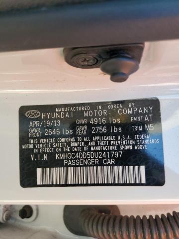 KMHGC4DD5DU241797 - 2013 HYUNDAI GENESIS 3.8L WHITE photo 13