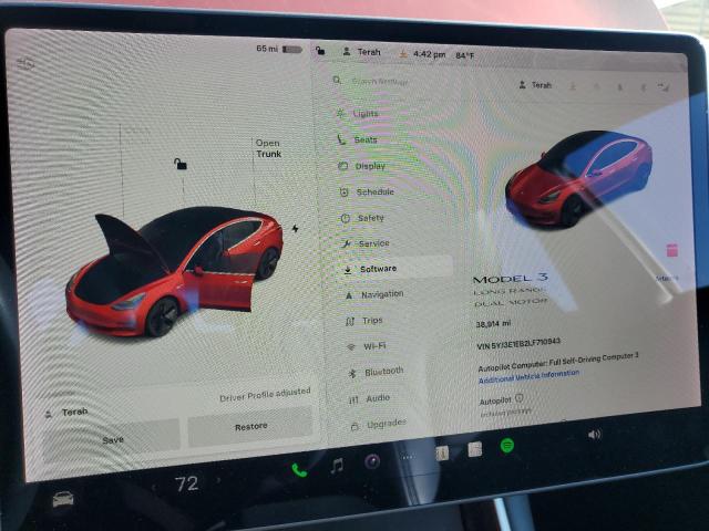 5YJ3E1EB2LF710943 - 2020 TESLA MODEL 3 RED photo 9