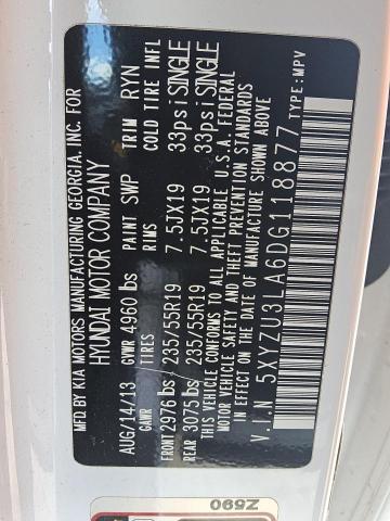 5XYZU3LA6DG118877 - 2013 HYUNDAI SANTA FE S 白色 照片 13