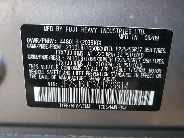 JF2SH6DC3AH736914 - 2010 SUBARU FORESTER 2.5X LIMITED SILVER photo 13