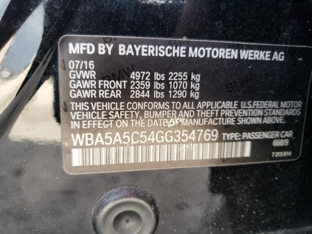 WBA5A5C54GG354769 - 2016 BMW 528 I BLACK photo 12