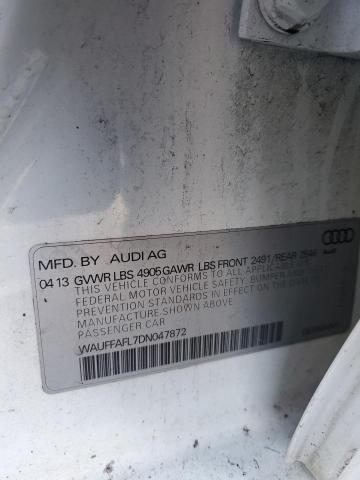 WAUFFAFL7DN047872 - 2013 AUDI A4 PREMIUM PLUS WHITE photo 12