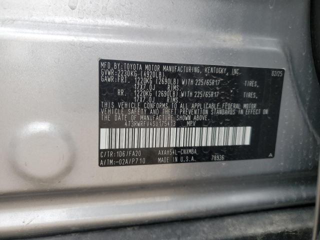 4T3RWRFV4SU175413 - 2025 TOYOTA RAV4 XLE SILVER photo 13