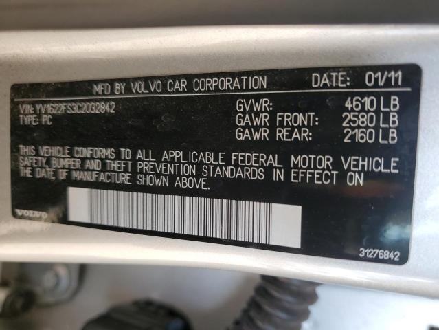 YV1622FS3C2032842 - 2012 VOLVO S60 T5 银色 照片 12