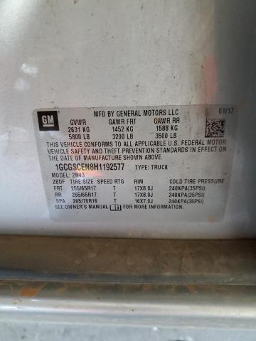 1GCGSCEN8H1192577 - 2017 CHEVROLET COLORADO LT SILVER photo 12