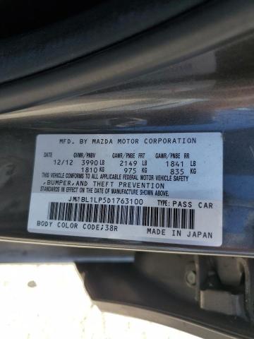 JM1BL1LP5D1763100 - 2013 MAZDA 3 I ნაცრისფერი ფოტო 13