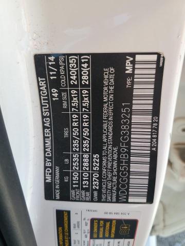 WDCGG5HB9FG383251 - 2015 MERCEDES-BENZ GLK 350 WHITE photo 13