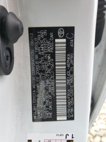 JTDBU4EE3DJ115619 - 2013 TOYOTA COROLLA BASE WHITE photo 12