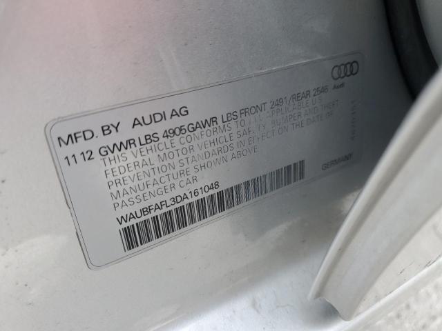 WAUBFAFL3DA161048 - 2013 AUDI A4 PREMIUM SILVER photo 12