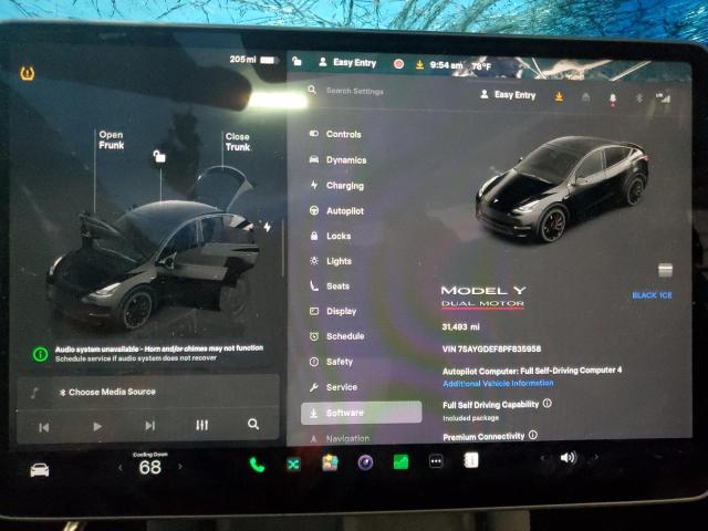 7SAYGDEF8PF835958 - 2023 TESLA MODEL Y BLACK photo 9