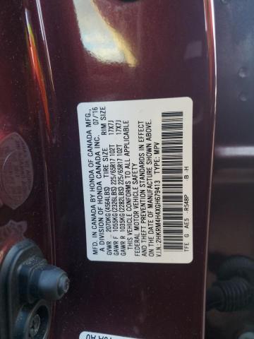 2HKRM4H4XGH679413 - 2016 HONDA CR-V SE BURGUNDY photo 12