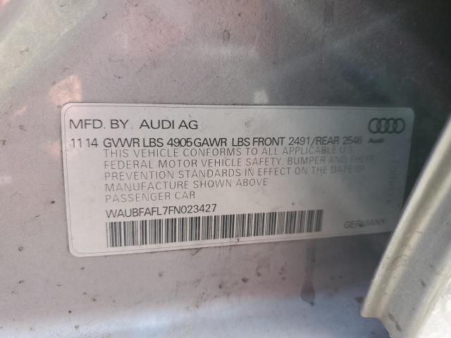 WAUBFAFL7FN023427 - 2015 AUDI A4 PREMIUM SILVER photo 12