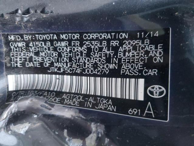 JTKJF5C74FJ004279 - 2015 TOYOTA SCION TC 灰色 照片 12