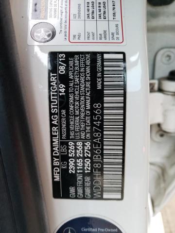 WDDHF8JB6EA874568 - 2014 MERCEDES-BENZ E 350 4MATIC WHITE photo 12