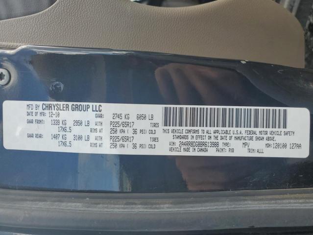 2A4RR8DG8BR613988 - 2011 CHRYSLER TOWN & COU TOURING L BLACK photo 13