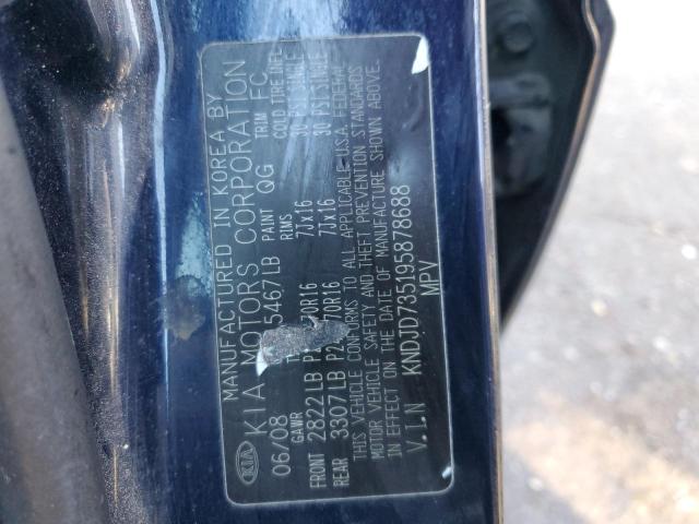 KNDJD735195878688 - 2009 KIA SORENTO LX BLUE photo 12