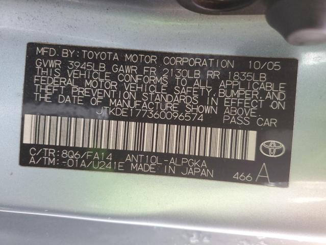 JTKDE177360096574 - 2006 TOYOTA SCION TC 青绿色 照片 12