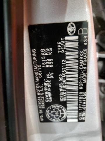 VNKKTUD36FA052173 - 2015 TOYOTA YARIS SILVER photo 12