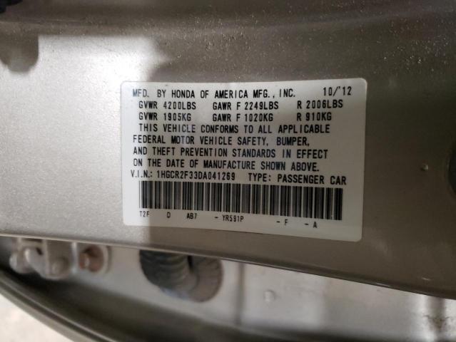 1HGCR2F33DA041269 - 2013 HONDA ACCORD LX SILVER photo 12