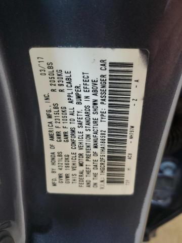 1HGCR2F51HA186592 - 2017 HONDA ACCORD SPORT GRAY photo 13
